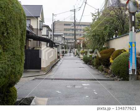 雨が降る住宅密集地の風景 雨が降る住宅密集地の風景 134877621