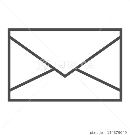 シンプルな手紙、メールの線画のベクターアイコンイラスト素材 134879049