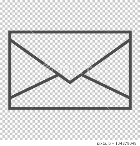 シンプルな手紙、メールの線画のベクターアイコンイラスト素材 134879049