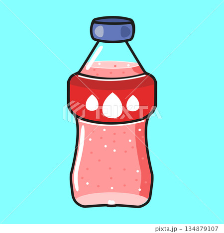 Soda bottle refreshing bubbly drink vector illustration Soda bottle refreshing bubbly drink vector illustration 134879107