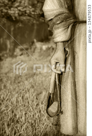 Ancient man with a sling 134879533