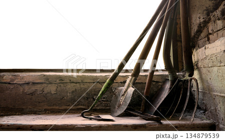 Old tools in the barn Old tools in the barn 134879539