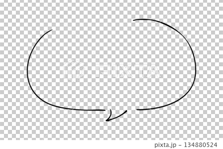 細いペンの手書き吹き出し_黒 細いペンの手書き吹き出し_黒 134880524