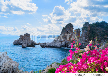 Scopello cliffs, Sicily Island, Italy 134880686