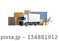背景透過 ロジスティクス・物流 アイコン素材 134881912
