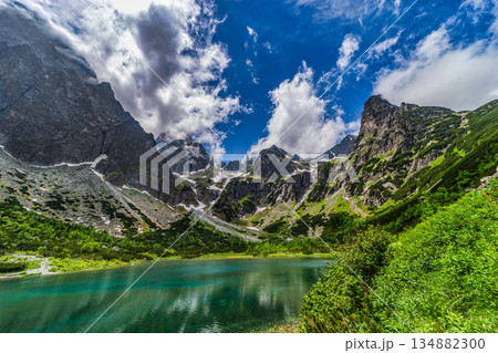 Majestic peaks reflected in Green Lake in High Tatras 134882300