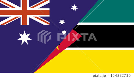 Flag of Australia and Mozambique. Two Flags Together Australian and Mozambican. 134882730