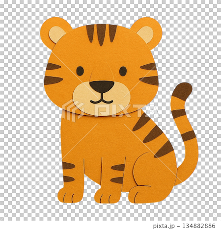 [Animals] Paper craft style tiger illustration 134882886