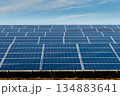 たくさん並んだ太陽光発電用のパネル 134883641