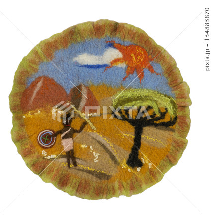 Mat of felted wool pattern on the African theme 134883870