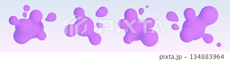 Abstract liquid blobs on transparent background Abstract liquid blobs on transparent background 134883964
