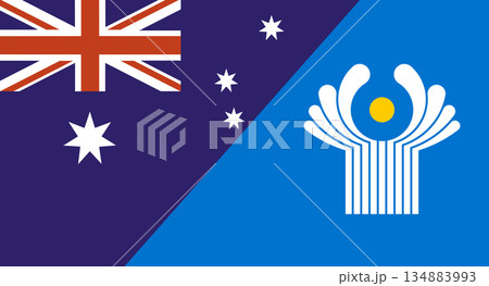 Flag of Australia and Flag of the Commonwealth of Independent States Flag of Australia and Flag of the Commonwealth of Independent States 134883993