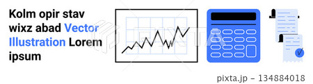 Financial analysis, data management, business growth, accounting, reporting, decision-making. Graph showing upward trends, calculator and documents. Financial analysis and data management concept Financial analysis, data management, business growth, accounting, reporting, decision-making. Graph showing upward trends, calculator and documents. Financial analysis and data management concept 134884018