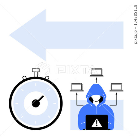 Cybersecurity, hacker activity, network data...のイラスト素材 [134885118] - PIXTA