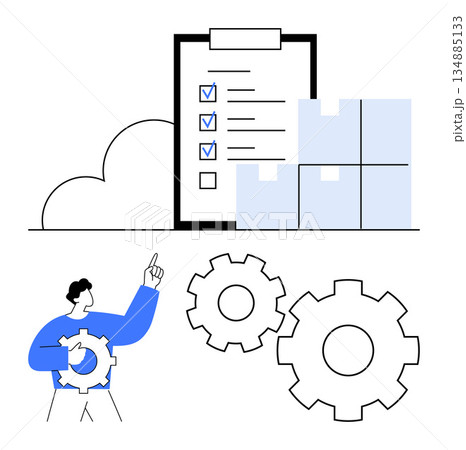 Task planning, operational efficiency,...のイラスト素材 [134885133] - PIXTA