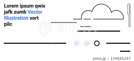 Cloud storage, networking, communication, technology, data sharing, digital media. Abstract design with cloud and horizontal lines. Cloud storage and networking concept Cloud storage, networking, communication, technology, data sharing, digital media. Abstract design with cloud and horizontal lines. Cloud storage and networking concept 134885247
