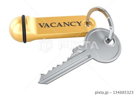 Key with vacancy tag. 3D rendering 134885323