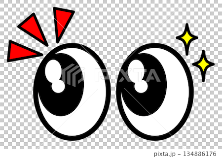 An illustration of a surprised or amazed pupil with its eyes wide open and focused An illustration of a surprised or amazed pupil with its eyes wide open and focused 134886176