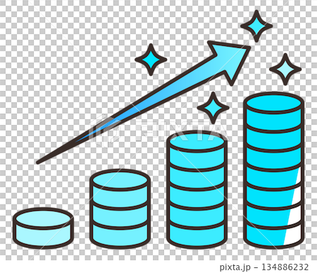 Illustration of a business that increases assets and profits by investing to reach the target amount Illustration of a business that increases assets and profits by investing to reach the target amount 134886232