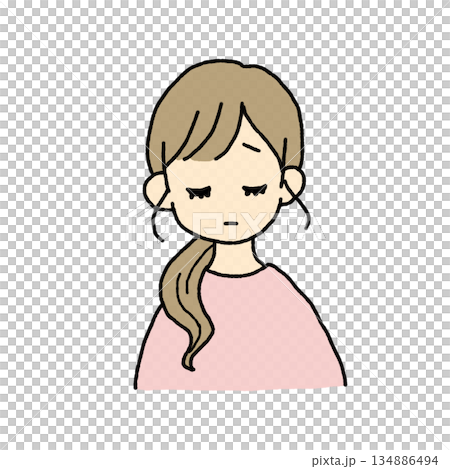 憂鬱女性插圖 134886494