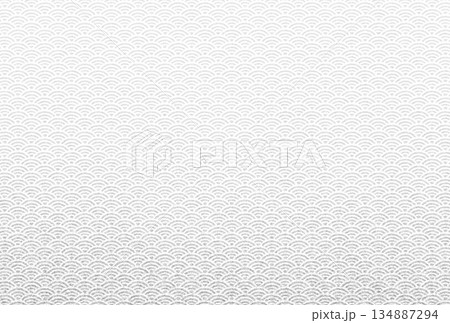 キラキラ輝く繊細な銀色の模様に青海波柄を重ねた背景画像2 134887294