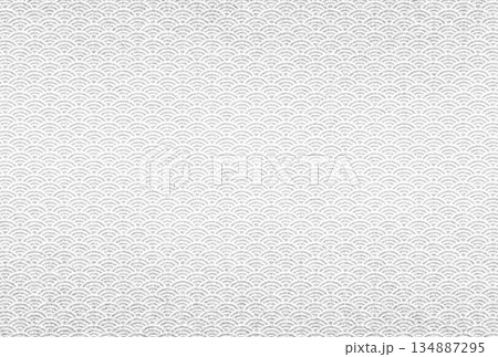 キラキラ輝く繊細な銀色の模様に青海波柄を重ねた背景画像3 134887295