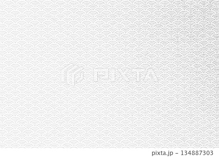 キラキラ輝く繊細な銀色の模様に青海波柄を重ねた背景画像11 134887303