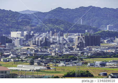 岡豊城跡から高知市東雲町周辺を望む　高知県南国市 134889010