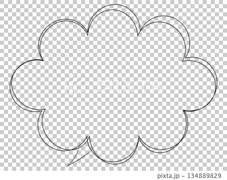 吹き出しのイラスト17【手書き落書き風の二重線】 134889829