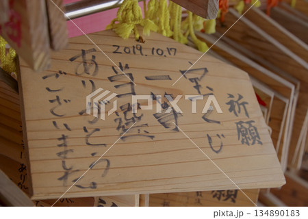 鳥取県にある金持神社の願掛け絵馬 鳥取県にある金持神社の願掛け絵馬 134890183