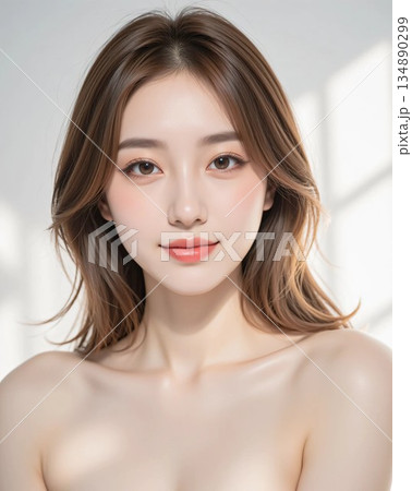 女性, 若い,ポートレート, ビューティー, 美容, 美人, 美肌, スキンケア, 綺麗， 134890299