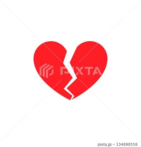 Broken heart icon Broken heart icon 134890558