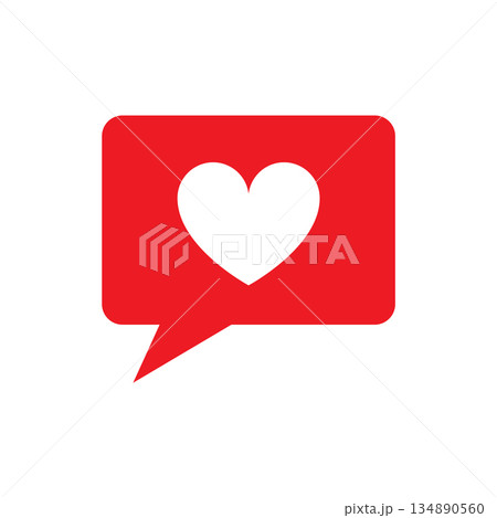 Red speech bubble icon 134890560
