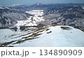 残雪の尾瀬ヶ原・至仏山　空撮 134890909