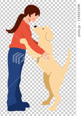 犬 手書きイラスト 立つ 犬 手書きイラスト 立つ 134891096