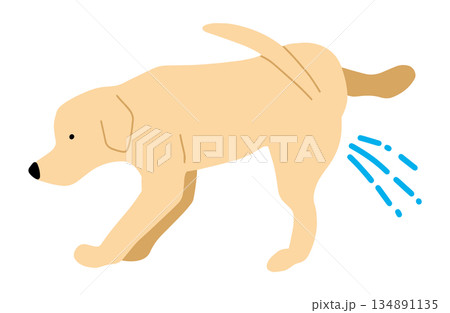 犬　手書きイラスト　マーキング 134891135