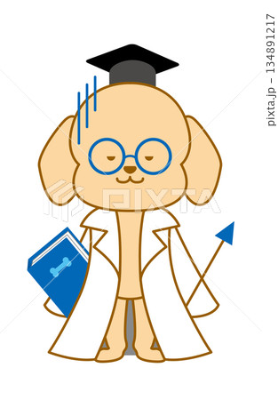 犬　博士　手書きイラスト　ズーン　残念 134891217