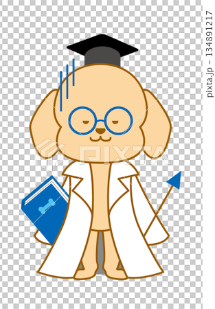 犬　博士　手書きイラスト　ズーン　残念 134891217