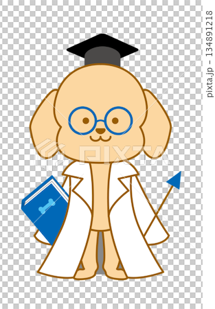Hand-drawn illustration of a dog doctor Hand-drawn illustration of a dog doctor 134891218