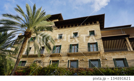 Beautiful street scenes and architecture in Palma de Mallorca, Spain 134891621