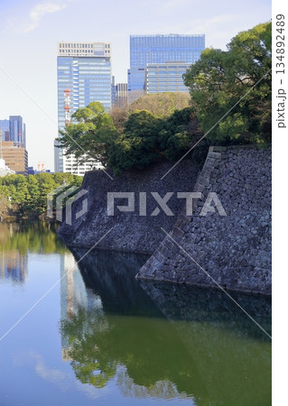 皇居外苑の石垣 134892489