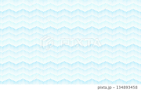 少しずつ大きくなる丸いラインが並ぶ波のようなジグザグした模様 134893458