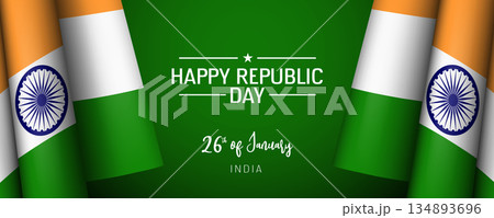 India republic day vector banner, greeting card India republic day vector banner, greeting card 134893696