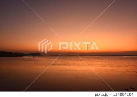 landscape of sea on sunset at Ang Sila beach travel location in Thailand landscape of sea on sunset at Ang Sila beach travel location in Thailand 134894104
