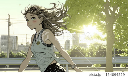 未来に向かって歩き出す女子高生