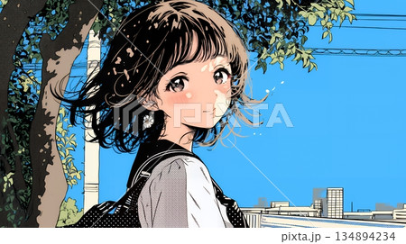 未来に向かって歩き出す女子高生