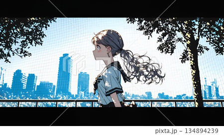 未来に向かって歩き出す女子高生