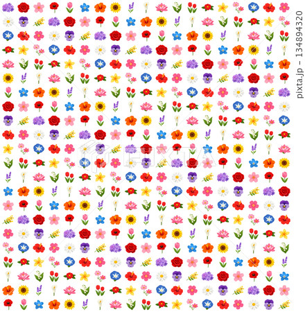 花を敷き詰めた文様 134894320