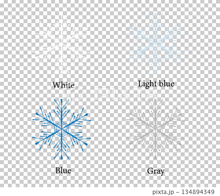 冬のイラスト素材 雪の結晶のセッ No.5 冬のイラスト素材 雪の結晶のセッ No.5 134894349