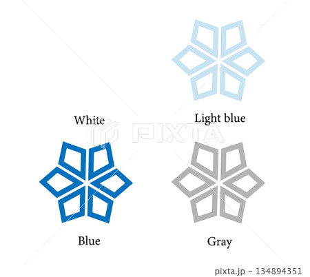 冬のイラスト素材　雪の結晶のセッ　No.7 134894351